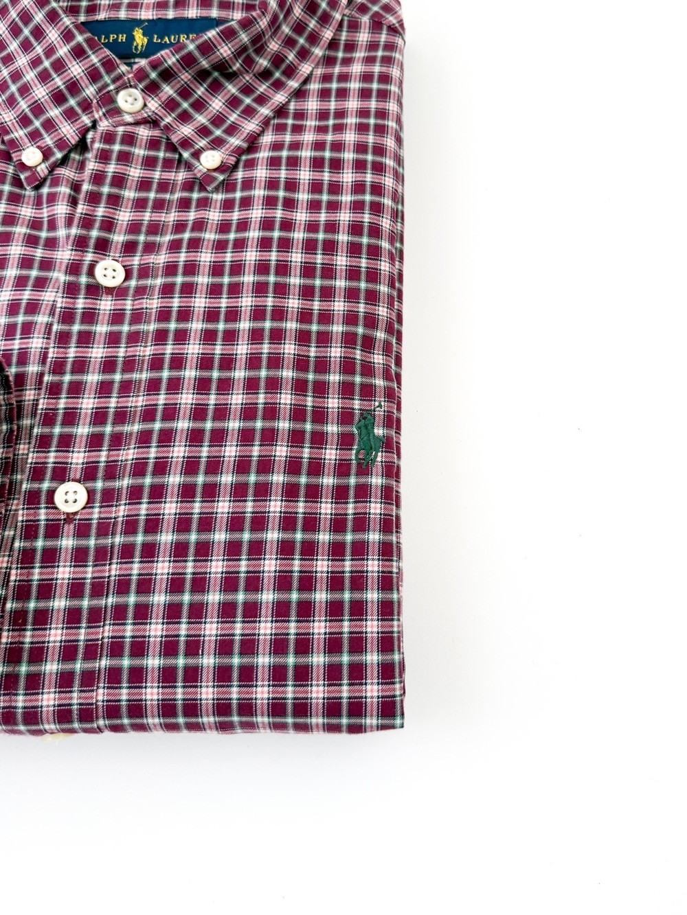 NEW Polo Ralph Lauren Slim Men’s Red Plaid Button-Down Shirt Cotton Twill L - Picture 2 of 12